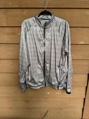 Sunice Men's Gray Plaid Windbreaker Jacket size Large